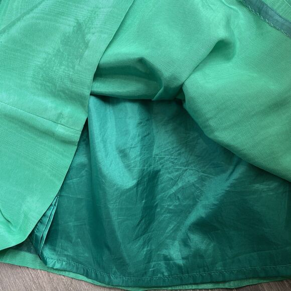 Victor Alfaro Skirt Bright Green Pleated Satin Shimmer Size 8 St Patrick's Day - Picture 5 of 8